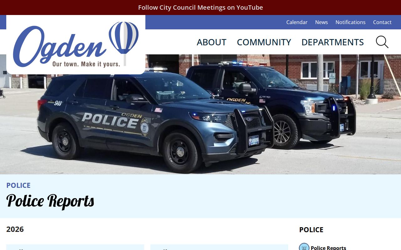 Ogden Iowa official weekly arrest report archive